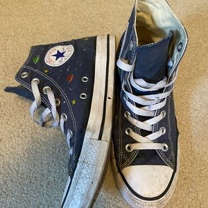 Navy Converse Hand Painted